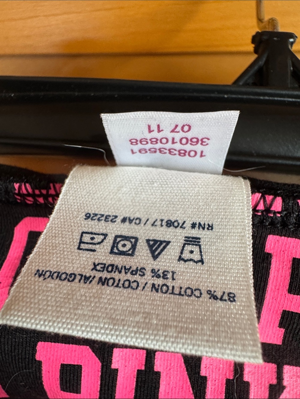 PINK Victoria's Secret Black Shorts with foldover Hot Pink 'LOVE PINK' Waistband - Picture 3 of 4